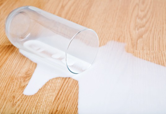 Milk spill on vinyl floor | Rugworks
