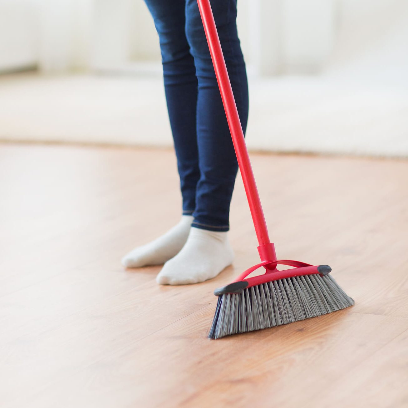 broom sweeping laminate | Rugworks | Sonoma and Rohnert Park, CA